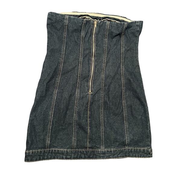 Forever 21 Denim Strapless Mini Dress Size Large - Picture 2 of 7